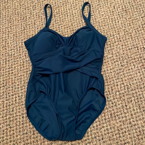 Lands' End Swim Dark Blue One Piece Swim Suit Poshmark